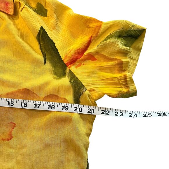 Vintage 80s Carole Little Yellow Flower Blouse - Picture 7 of 9